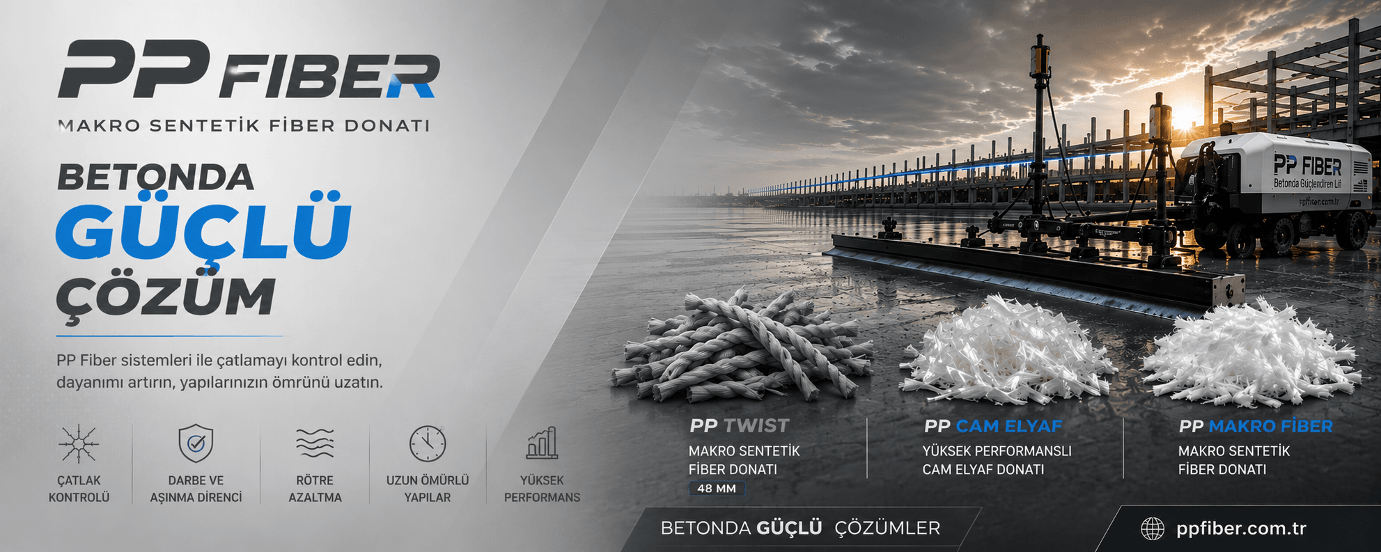 PP FİBER ÜRÜNLERİ | BETON VE YAPI UYGULAMALARI İÇİN FİBER DONATI ÇÖZÜMLERİ